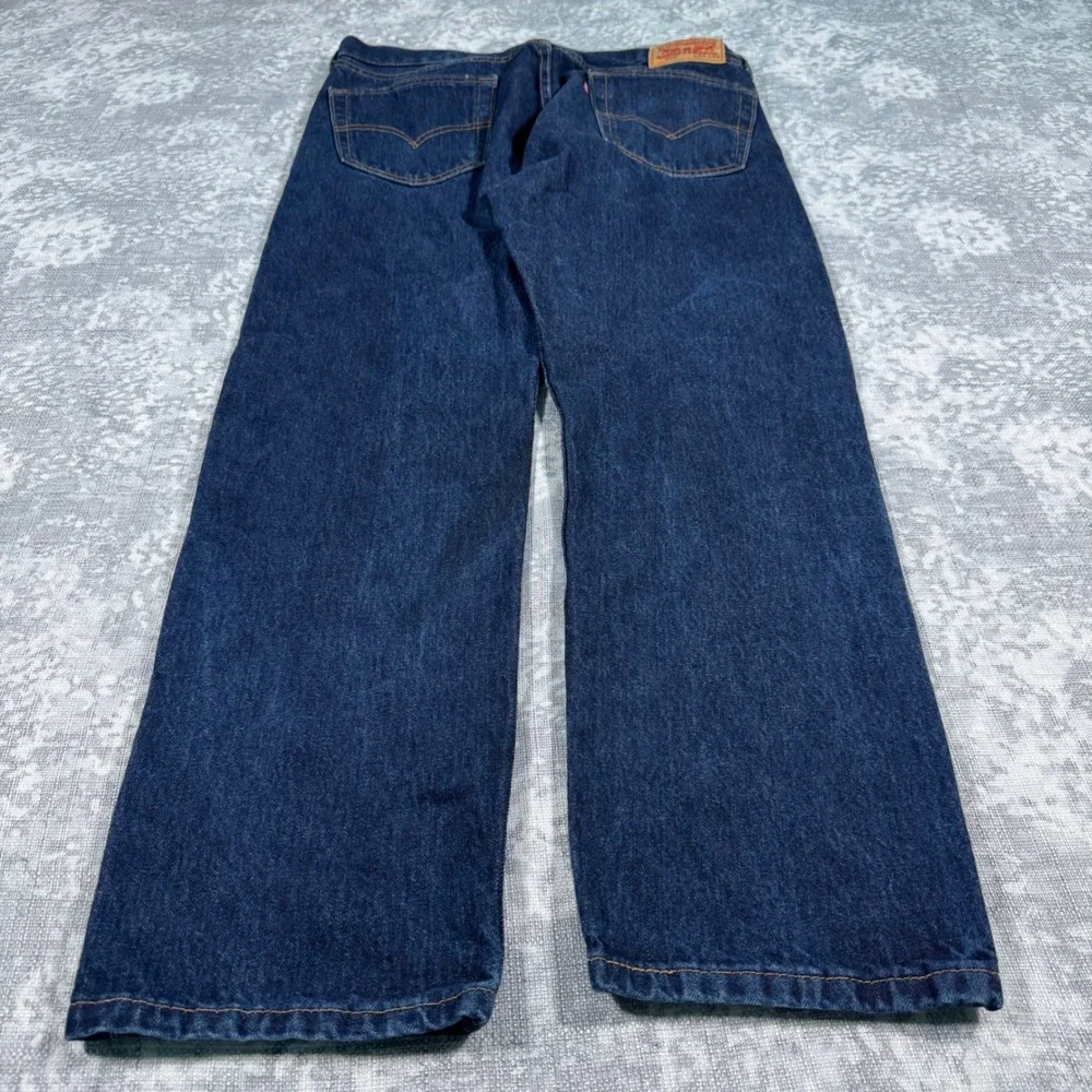 Levis 505 Regular Fit Jeans Mens 34x29 Dark Wash Indigo Baggy Y2K Straight Leg